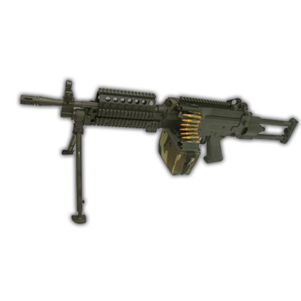 See Airsoft Rifle 1 Star M249 MK-46 Paratrooper Style 1550 Rnd 330 FPS AEG Electric Airsoft Gun