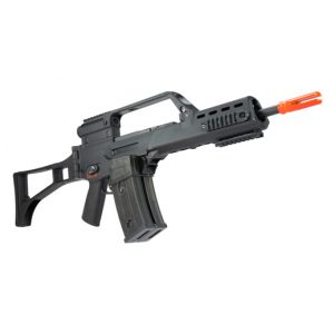 See Airsoft Rifle 1 TSD Tactical Electric G36 Rifle FPS-450 Folding Stock, Double Magazine Airsoft Gun