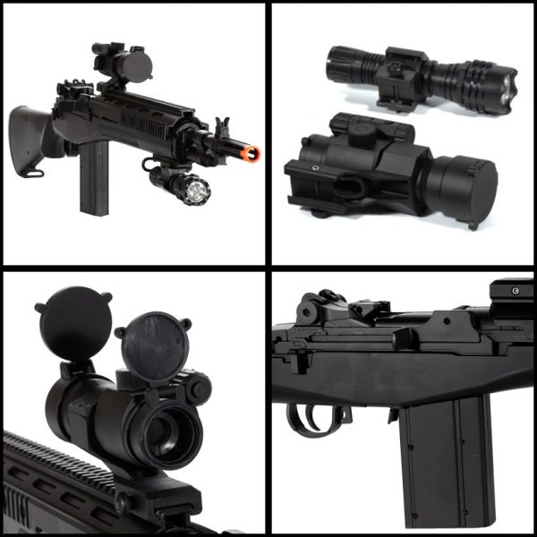 See Airsoft Rifle 2 Spring M14 M1 Garand A2 Sniper Rifle FPS-390 Airsoft Gun Package Deal (Mask and BBs)