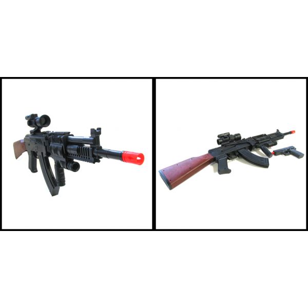 See Airsoft Rifle 2 AK-47 Rifle FPS-330 and Mini USP Pistol FPS-155 Spring Airsoft Gun Combo Pack
