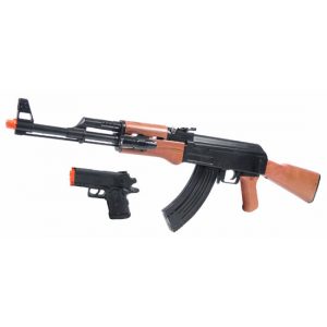 See Airsoft Rifle 1 AK-47Y Assault Rifle And Pistol Combo Spring Airsoft Gun