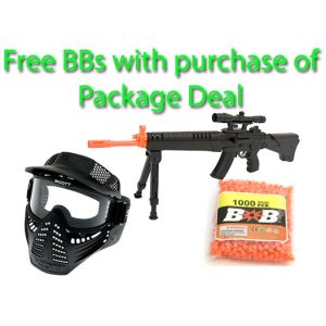 See Airsoft Rifle 1 Bofors AK 5 Spring Airsoft Gun Package Deal (Mask and BBs)
