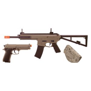 See Airsoft Rifle 1 Crosman USMC KT01 FPS-325 Spring Airsoft Rifle & Pistol Combo Battle Kit
