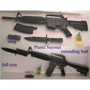 See Airsoft Rifle 1 HFC M16 Bayonet Assault Rifle FPS-235 Spring Airsoft Gun