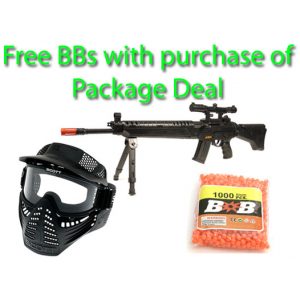 See Airsoft Rifle 1 JP Air Sports Combat 922B Rifle FPS-200 Spring Airsoft Gun Package Deal (Mask and BBs)