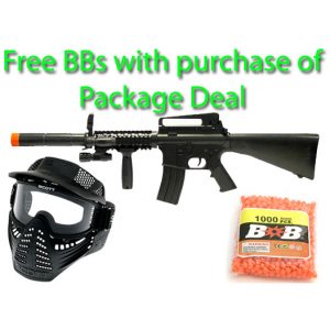 See Airsoft Rifle 1 M16A1 Assault Rifle FPS-350 Spring Airsoft Gun Package Deal (Mask and BBs)
