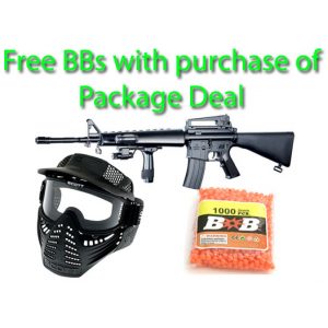 See Airsoft Rifle 1 M16A2 Assault Rifle FPS-220 Spring Airsoft Gun Package Deal (Mask and BBs)