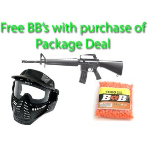 See Airsoft Rifle 1 M16A2 Assault Rifle FPS-225 Spring Airsoft Gun Package Deal (Mask and BBs)