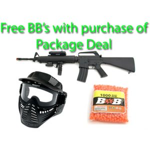 See Airsoft Rifle 1 M16A3 Assault Rifle FPS-200 Spring Airsoft Gun Package Deal (Mask and BBs)