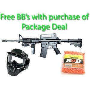 See Airsoft Rifle 1 M16A4 Assault Rifle Spring Airsoft Gun Package Deal (Mask and BBs)