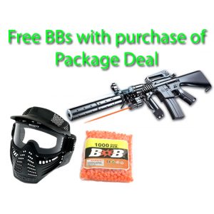 See Airsoft Rifle 1 M16A6 Assault Rifle FPS-250 Spring Airsoft Gun Package Deal (Mask and BBs)