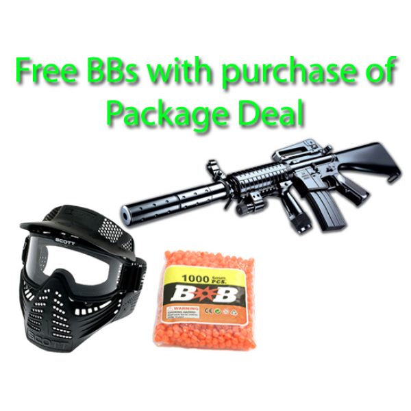 See Airsoft Rifle 1 M16A7 Assault Rifle FPS-250 Spring Airsoft Gun Package Deal (Mask and BBs)