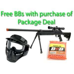 See Airsoft Rifle 1 Spring M187D Bolt Action Sniper Rifle FPS-550 Airsoft Gun Package Deal (Mask and BBs)