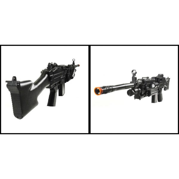 See Airsoft Rifle 2 M249 MKII SAW FPS-300 Spring Airsoft Machine Gun Package Deal (Mask and BBs)