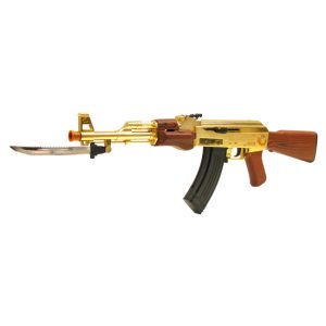 See Airsoft Rifle 1 Refurbished Mini Gold AK-47 Bayonet Rifle FPS-200 Spring Airsoft Gun