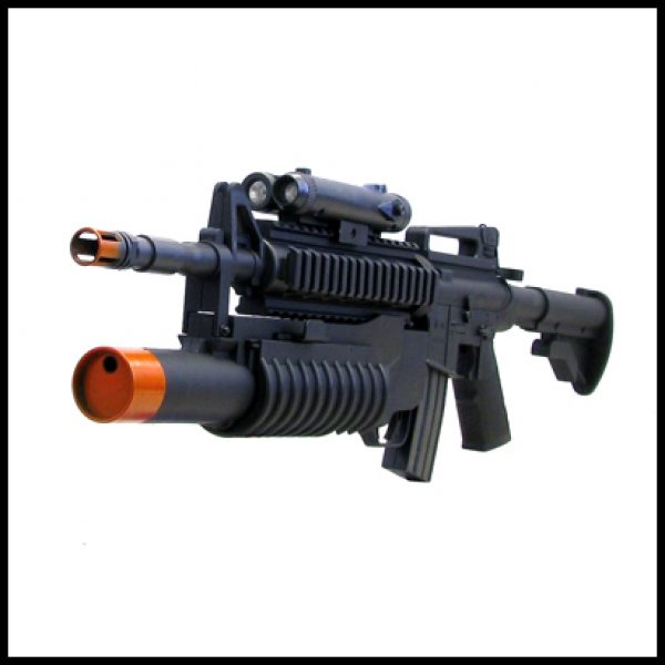 See Airsoft Rifle 2 Refurbished Mini Tactical M16A7 Rifle FPS-200 M203 Grenade Launcher Spring Airsoft Gun