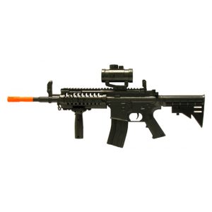 See Airsoft Rifle 1 Refurbished Spring Tactical M4 FPS-180 Grip, Electronic Sight, Collapsible Stock Airsoft Gun