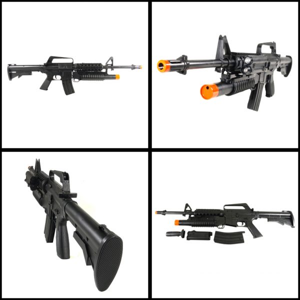 See Airsoft Rifle 2 Special Forces M16 Rifle M203 Grenade Launcher FPS-275 Spring Airsoft Gun