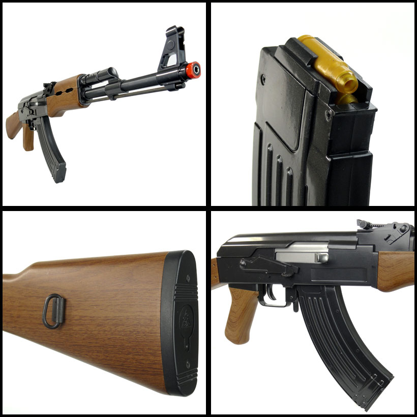 See Airsoft Rifle 2 Spring AK-47 FPS-250 Airsoft Rifle With BB Shell Casings Package Deal (Mask and BBs)