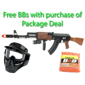 See Airsoft Rifle 1 Spring AK-47 FPS-275 Airsoft Rifle Package Deal (Mask and BBs)