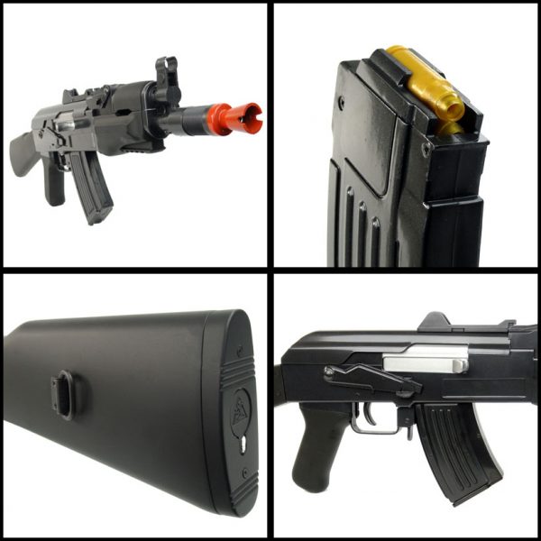 See Airsoft Rifle 2 Spring AK-47 Spetz FPS-250 Airsoft Rifle With BB Shell Casings Package Deal (Mask and BBs)