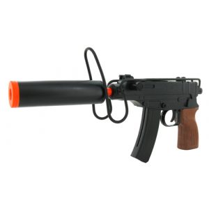 See Airsoft Rifle 1 Spring Black Silenced Skorpion Submachine Gun FPS-260 Folding Stock Airsoft Gun