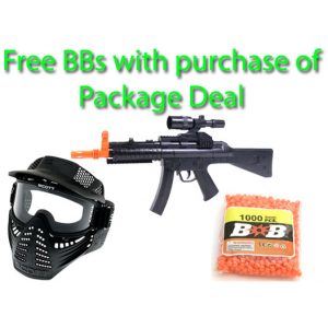See Airsoft Rifle 1 Spring CYMA P015D Tactical MP5 Rifle FPS-280 Airsoft Gun Package Deal (Mask and BBs)