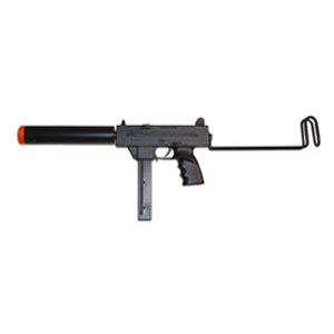 See Airsoft Rifle 1 Spring Firepower P-230 Ingram Mac 10 Sub Machine Gun FPS-200, Silencer, Folding Stock Airsoft Gun