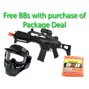 See Airsoft Rifle 1 Spring JP G36 956B FPS-220 Airsoft Gun Package Deal (Mask and BBs)