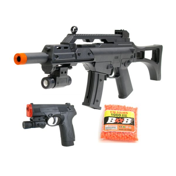 See Airsoft Rifle 1 Spring Mini G36A Assault Rifle and PX4 Laser Pistol Combo Airsoft Gun