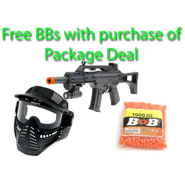 See Airsoft Rifle 1 Spring Mini G36A Assault Rifle FPS-120 Airsoft Gun Package Deal (Mask and BBs)