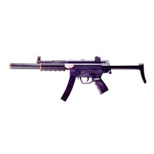 See Airsoft Rifle 1 Spring MP5 Sub Machine Gun FPS-315, Silencer, Collapsible Stock Airsoft Gun