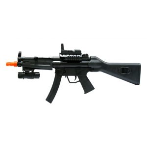 See Airsoft Rifle 1 Spring MP5A2 Submachine Gun FPS-270 Laser, Flashing Lights, Flashlight, Full Stock Airsoft Gun