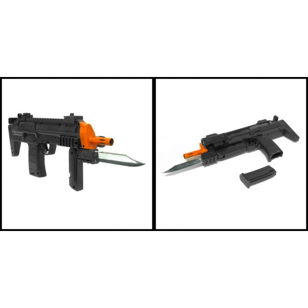 See Airsoft Rifle 2 Spring MP7 Bayonet Submachine Gun and PX4 Laser Pistol Combo Airsoft Gun