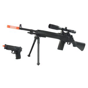 See Airsoft Rifle 1 Spring P14 FPS-220 Airsoft Rifle And Spring Compact FPS-170 Airsoft Pistol Tactical Combo Kit