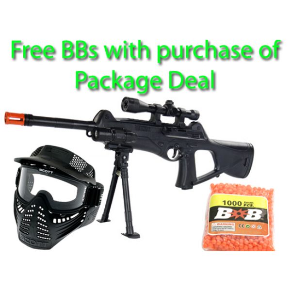 See Airsoft Rifle 1 Spring Special OPS SM6 FPS-200 Airsoft Rifle With Bipod And Flashlight Package Deal (Mask and BBs)