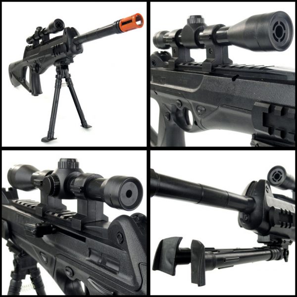 See Airsoft Rifle 2 Spring Special OPS SM6 FPS-200 Airsoft Rifle With Bipod And Flashlight Package Deal (Mask and BBs)