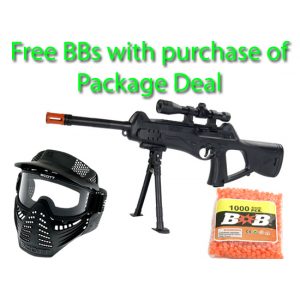 See Airsoft Rifle 1 Spring Special OPS SM6 FPS-200 Airsoft Rifle With Bipod Package Deal (Mask and BBs)