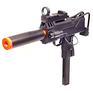 See Airsoft Rifle 1 Spring Sub Machine Gun FPS-225, Red Dot, Laser, Silencer, Folding Stock Airsoft Gun