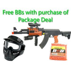 See Airsoft Rifle 1 Spring Tactical AK-47 FPS-275 Airsoft Rifle Package Deal (Mask and BBs)