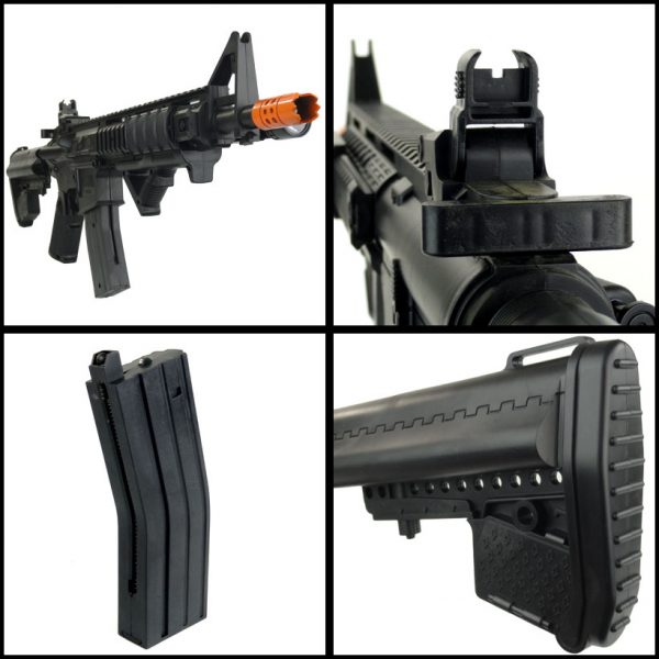 See Airsoft Rifle 2 Spring Tactical Assault RIS M4 FPS-200 Airsoft Rifle With Flashlight