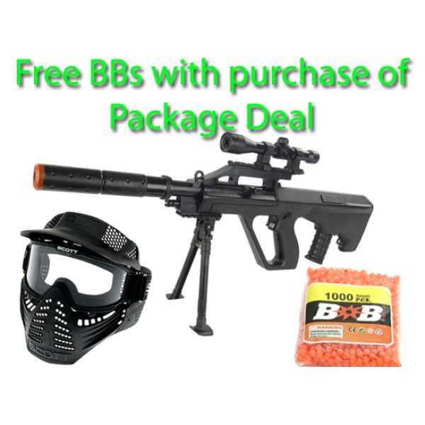 See Airsoft Rifle 1 Spring Tactical OPS AUG FPS-200 Airsoft Assault Rifle With Bipod Package Deal (Mask and BBs)