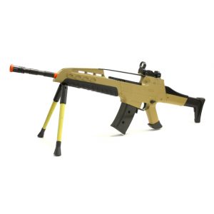 See Airsoft Rifle 1 Spring Tactical XM8 Assault Rifle FPS-300 Bipod, Red Dot Sight, Silencer, Double Mag Airsoft Gun