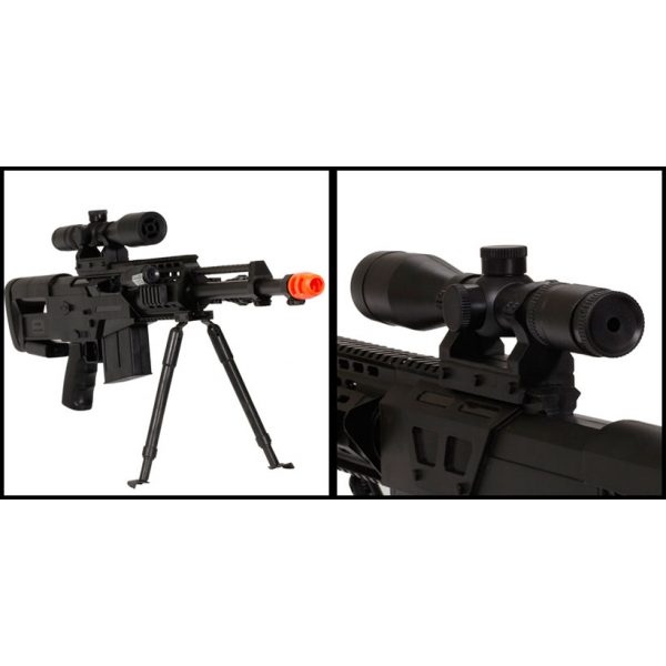 See Airsoft Rifle 2 Spring UK Arms P1150 FPS-260 Airsoft Rifle with Laser & Bipod