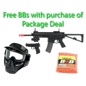 See Airsoft Rifle 1 Spring UK Arms P1188 Rifle FPS-360 and Pistol FPS-120 Combo Pack Airsoft Guns Package Deal (Mask and BBs)