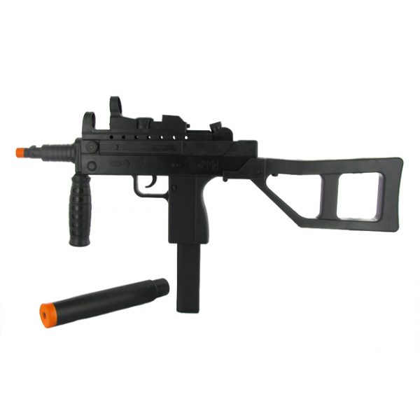 See Airsoft Rifle 1 Spring UZI Airsoft Gun with Stock, Silencer and Scope