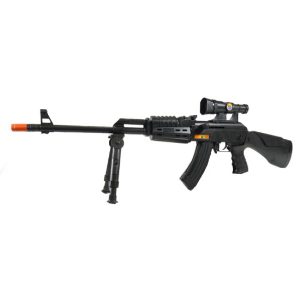 See Airsoft Rifle 1 Spring Sniper King AK-47 Assault Rifle FPS-200 Bipod, Scope Airsoft Gun