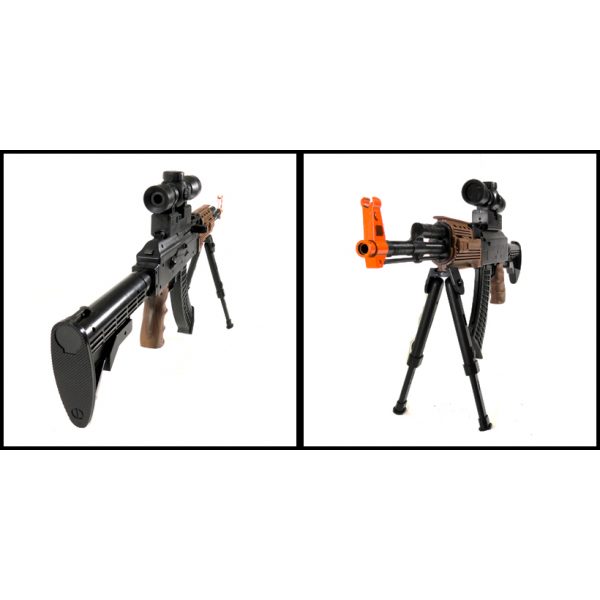 See Airsoft Rifle 2 Spring Spec Ops AK-47 Sniper Rifle and PX4 Laser Pistol Combo Airsoft Gun