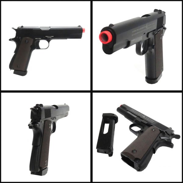 See Airsoft Pistol 2 CO2 Colt 1911 Pistol Black-Brown FPS-360 Airsoft Gun Package Deal (Mask, CO2 and BBs)