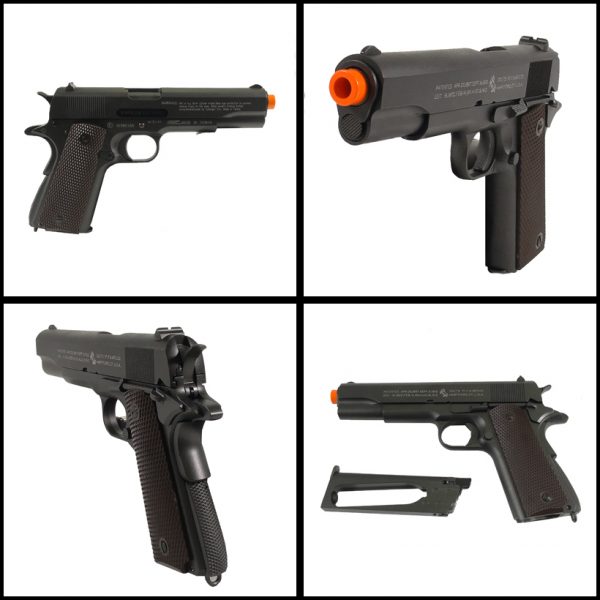 See Airsoft Pistol 2 CO2 Colt M1911 Pistol FPS-444 Blowback Airsoft Gun Package Deal (Mask, CO2 and BBs)
